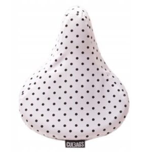 Pokrowiec siodła biel/czarne groszki