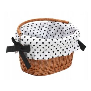 Wyściółka koszyka biel/czarne groszki