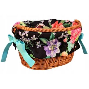 Wyściółka koszyka czerń/kwiatowy