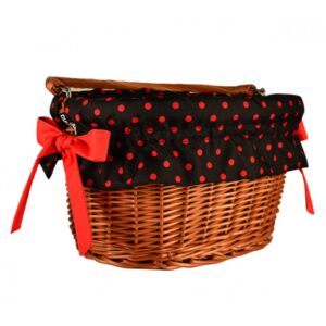 Wyściółka koszyka czerń/czer. groszki