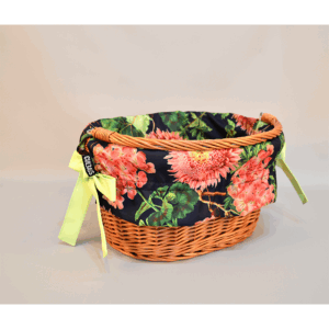 Wyściółka koszyka granat/koral. kwiaty