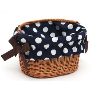 Wyściółka koszyka granat/białe grochy